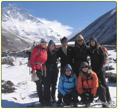 % ladies from USA on our Everest base camp trek at Khumbu valley