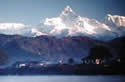 Pokhara Phewa lake with fishtail mountain