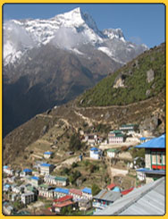 Himalayan view from Namche, en route to Gokyo everest trek