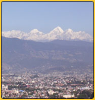 Kathmandu valley with Himalaya in a clear day!